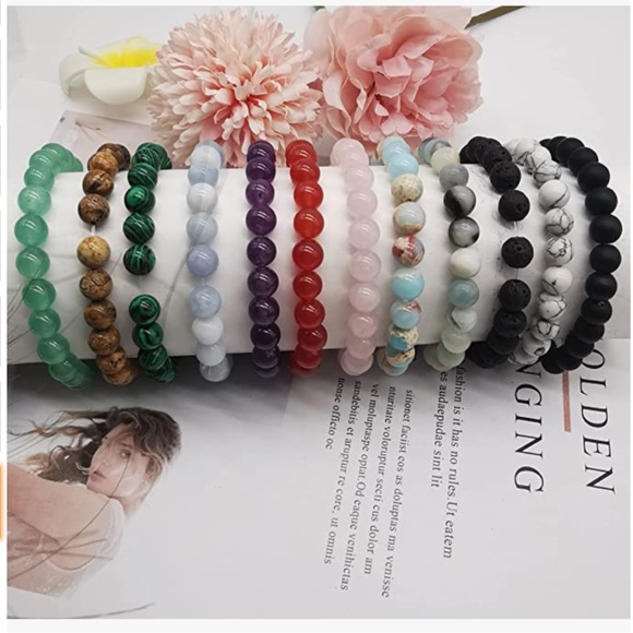 ✨20%off 3+✨NWT 8mm Genuine Power Gemstone Stretch Bracelet ✨Healing Crystal Bead - Picture 2 of 6
